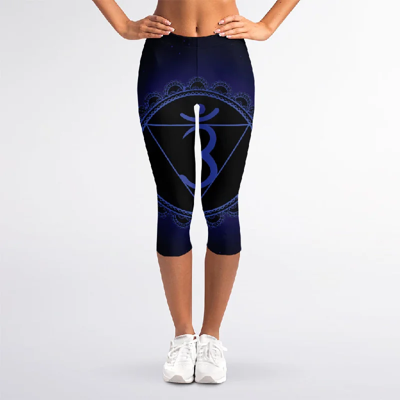 Deal Zone Ajna Chakra Symbol Print Women's Capri Leggings