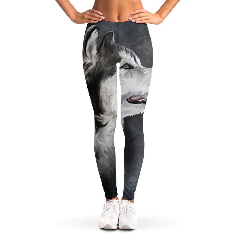 Unbeatable Prices Alaskan Malamute Painting Print Women's Leggings