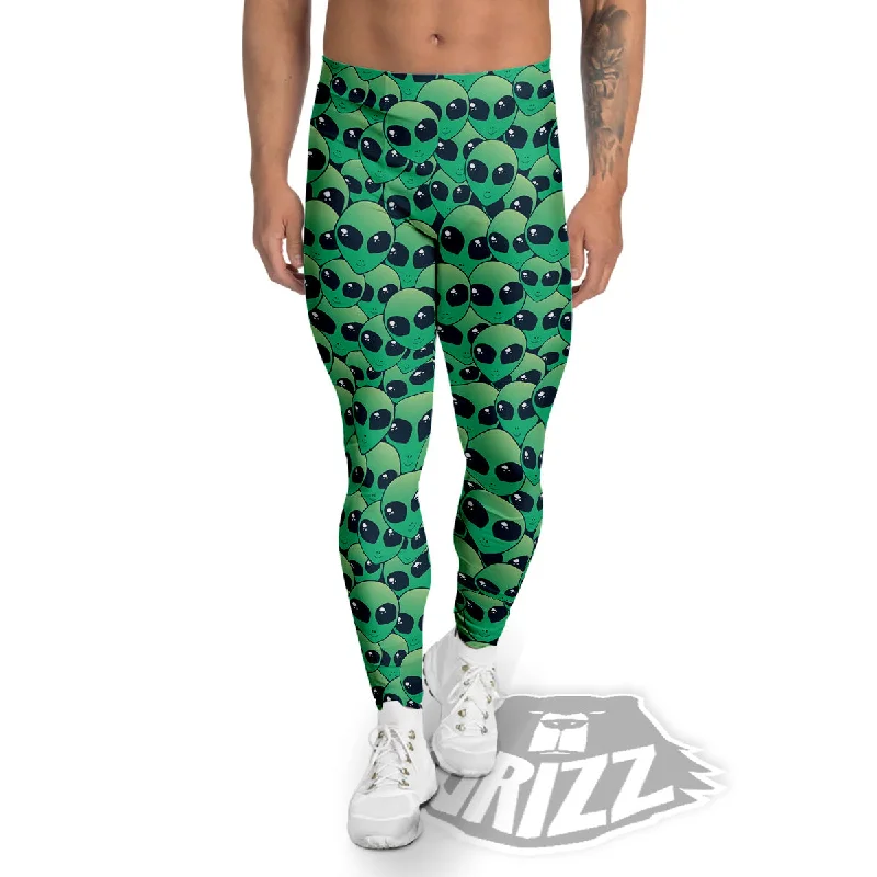 Discount Deals Alien UFO Green Cute Print Men's Leggings