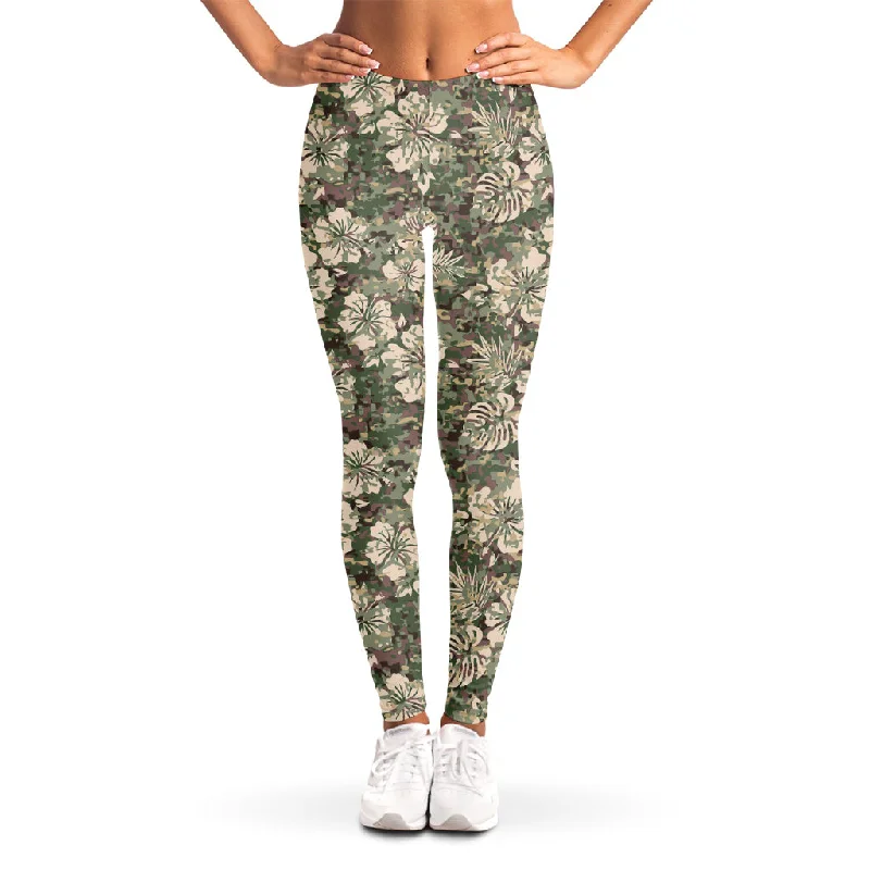 Price Rollback Aloha Hawaiian Camo Flower Pattern Print Women's Leggings