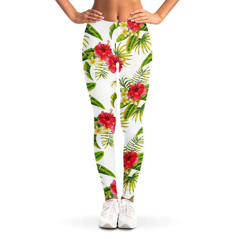 Quick Sale Aloha Hibiscus Tropical Pattern Print Women's Leggings