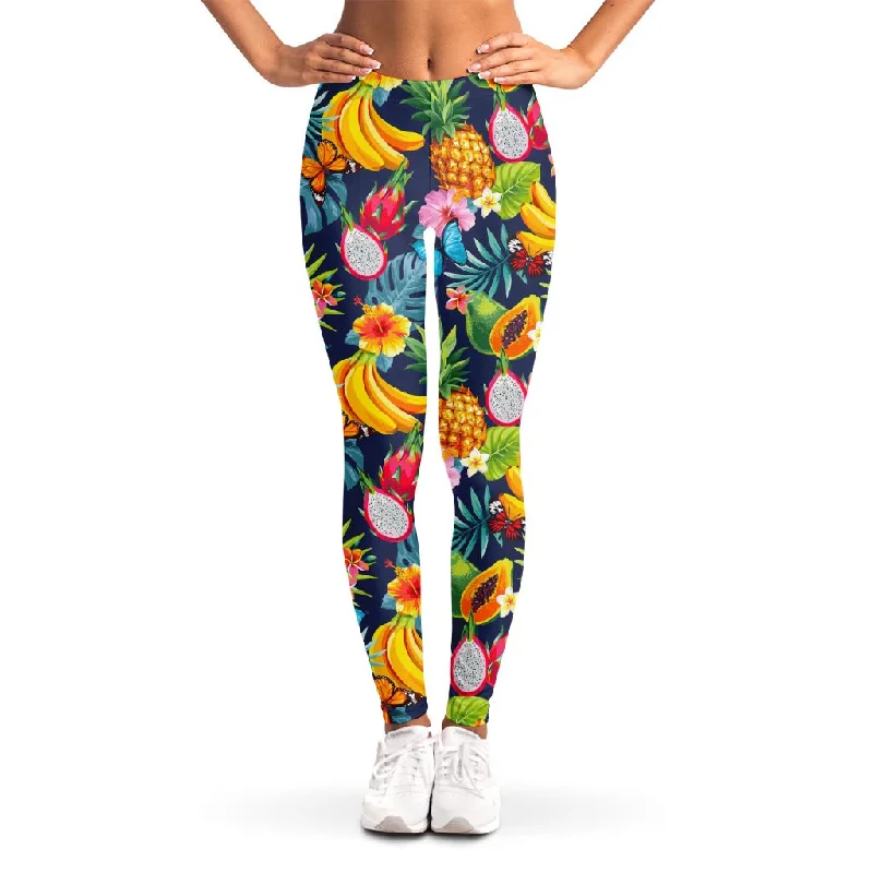 Massive Deals Aloha Tropical Fruits Pattern Print Women's Leggings