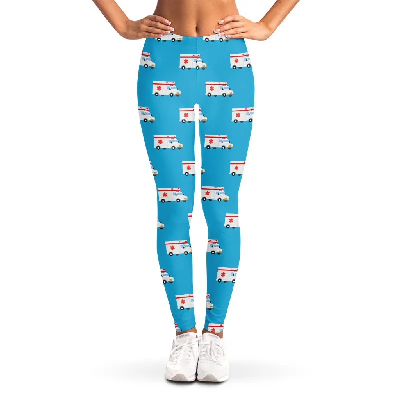 Instant Discount Ambulance Paramedic Car Pattern Print Women's Leggings