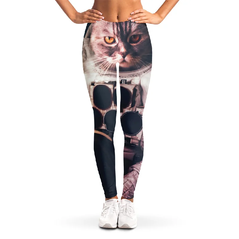 Final Clearance American Astronaut Cat Print Women's Leggings