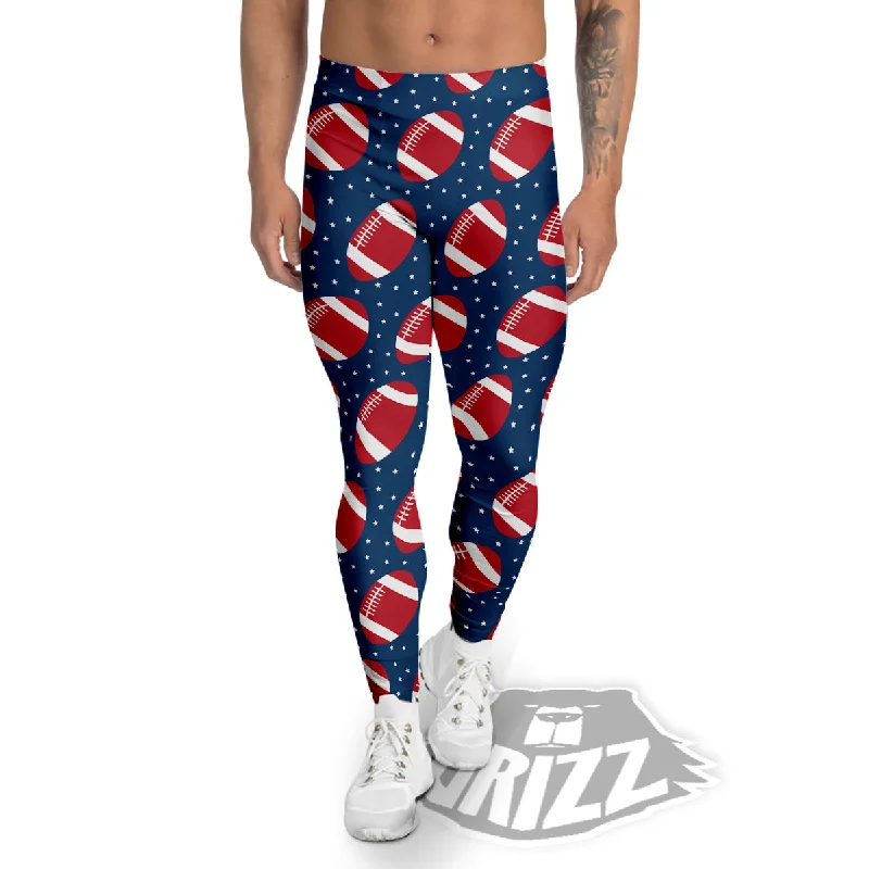 American Football Ball Print Pattern Men's Leggings