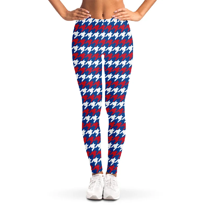 Inventory Reduction American Houndstooth Pattern Print Women's Leggings