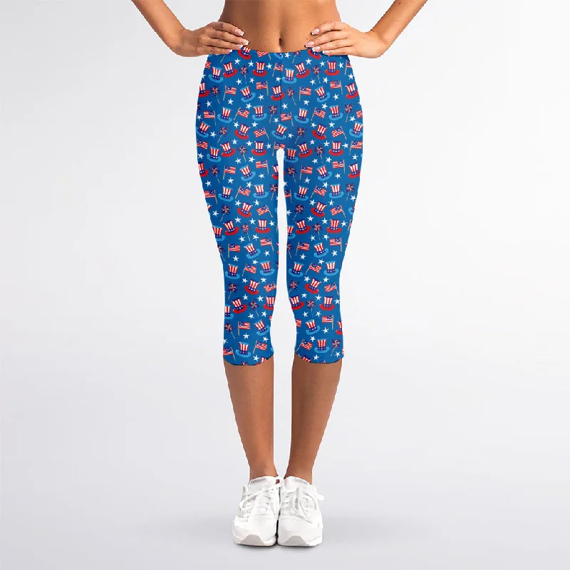 Markdowns American Independence Day Pattern Print Women's Capri Leggings
