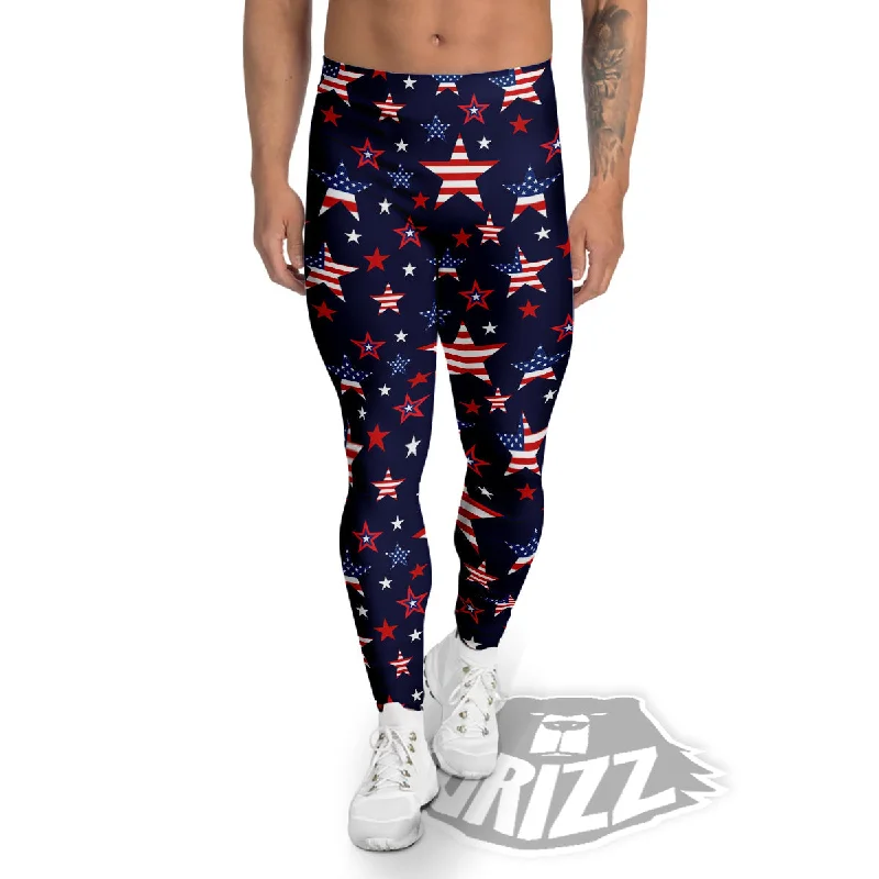 American Star Print Pattern Men's Leggings