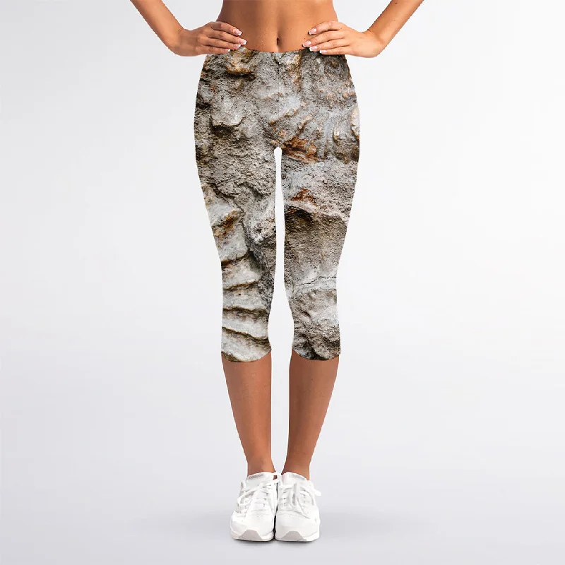Incredible Offers Ammonoidea Fossil Print Women's Capri Leggings