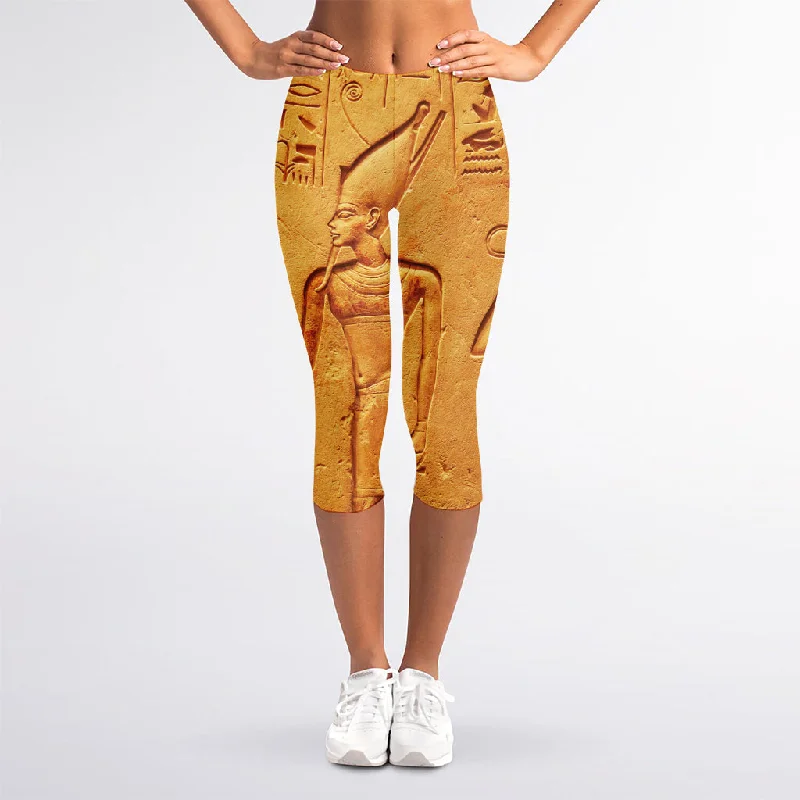 Blowout Deals Ancient Egyptian Gods Print Women's Capri Leggings
