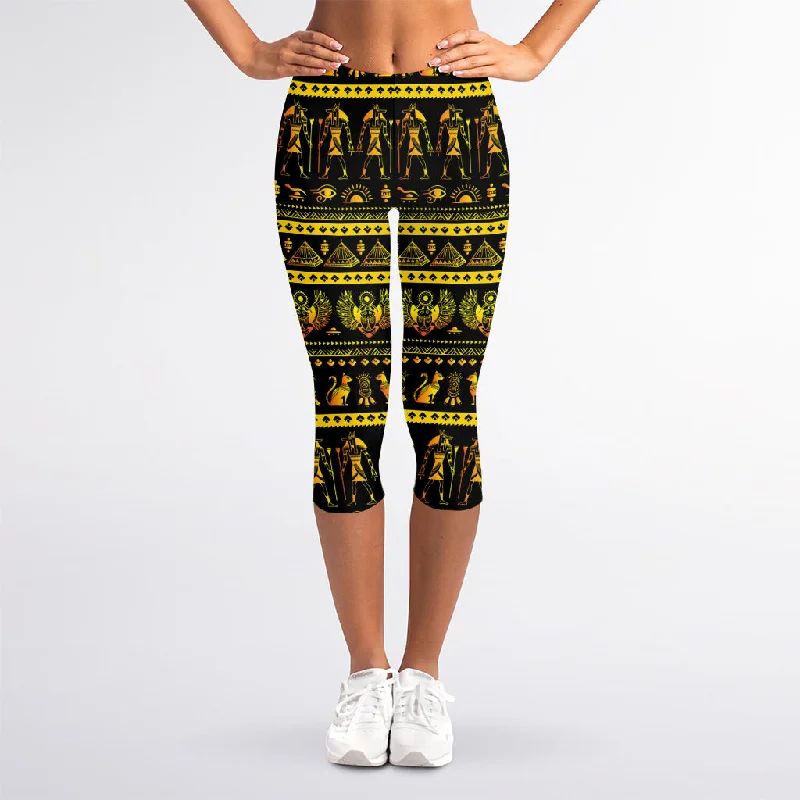 The Best Prices Ancient Egyptian Pattern Print Women's Capri Leggings
