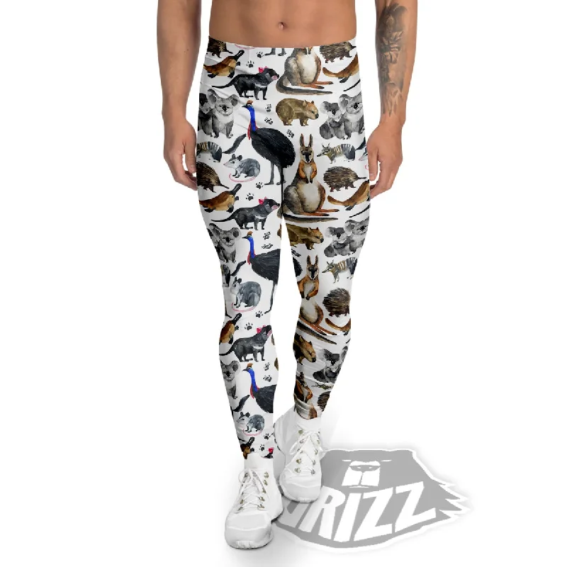 Animals Australian Print Pattern Men's Leggings