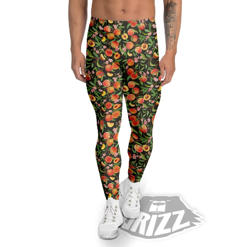 Apricot Print Pattern Men's Leggings