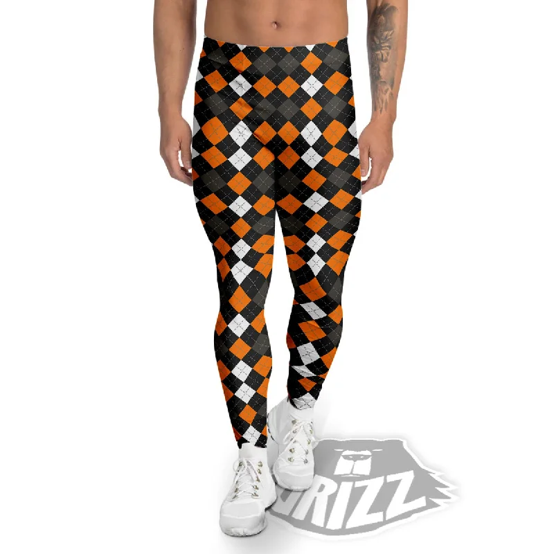 Markdowns Argyle Halloween Print Pattern Men's Leggings