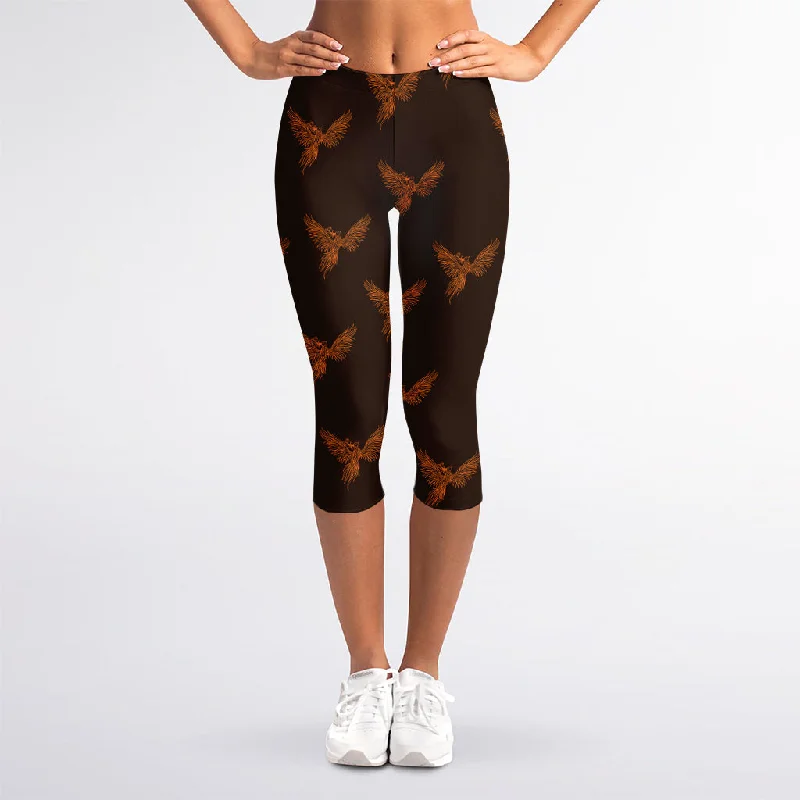 Exclusive Online Offer Asian Phoenix Pattern Print Women's Capri Leggings