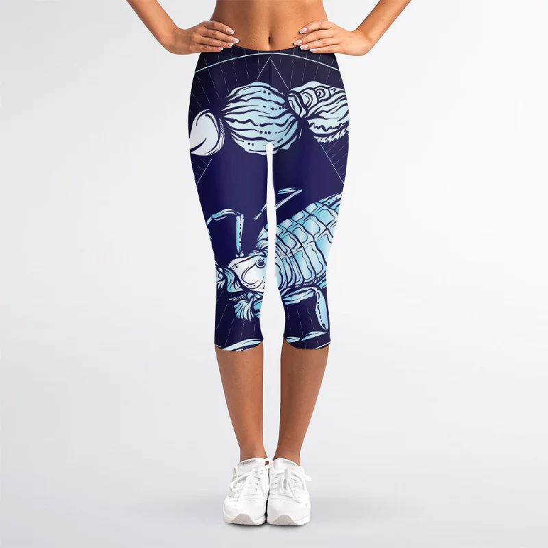 Last Chance Astrological Scorpio Sign Print Women's Capri Leggings