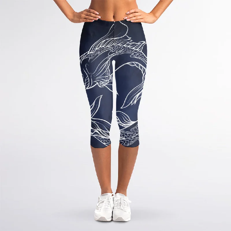 Unbeatable Prices Astrology Pisces Sign Print Women's Capri Leggings