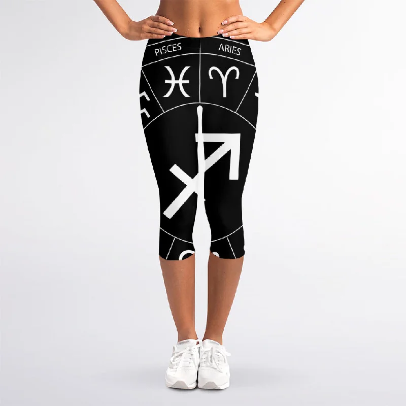 Special Savings Astrology Sagittarius Sign Print Women's Capri Leggings