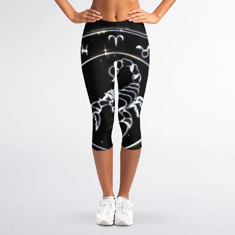 Clearance Event Astrology Scorpio Sign Print Women's Capri Leggings