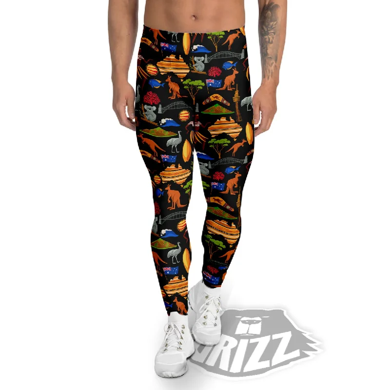 Australia Symbols Print Pattern Men's Leggings