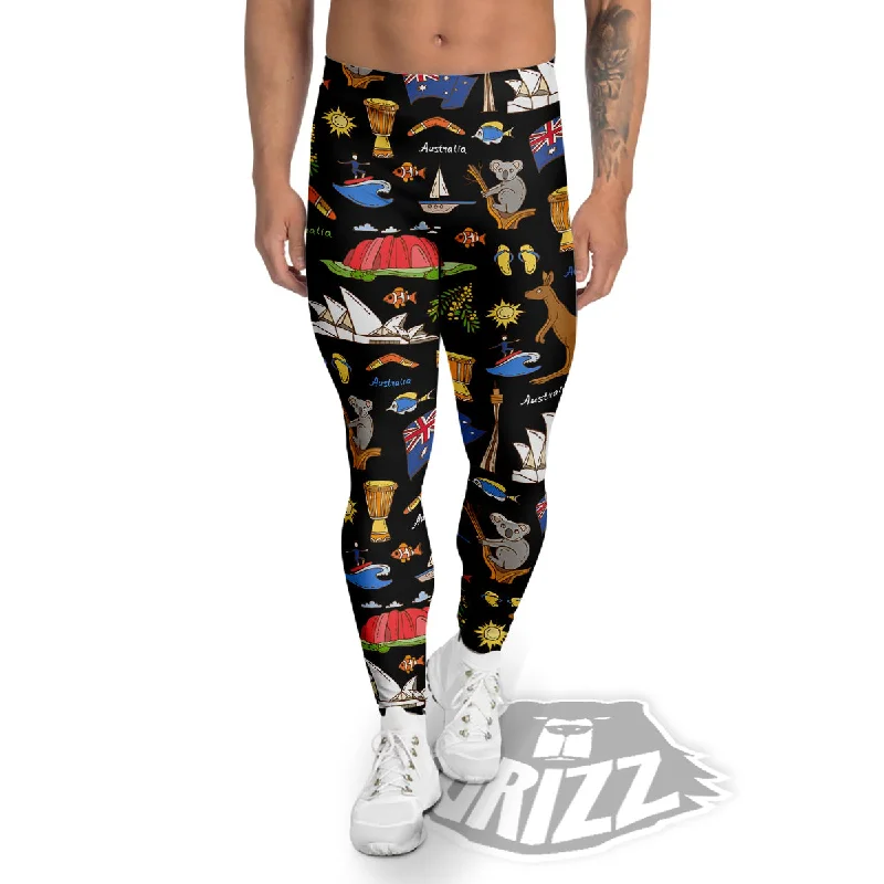 Australia Theme Print Pattern Men's Leggings