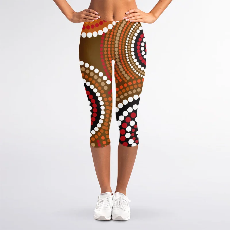 Buy Now Australian Aboriginal Dot Print Women's Capri Leggings