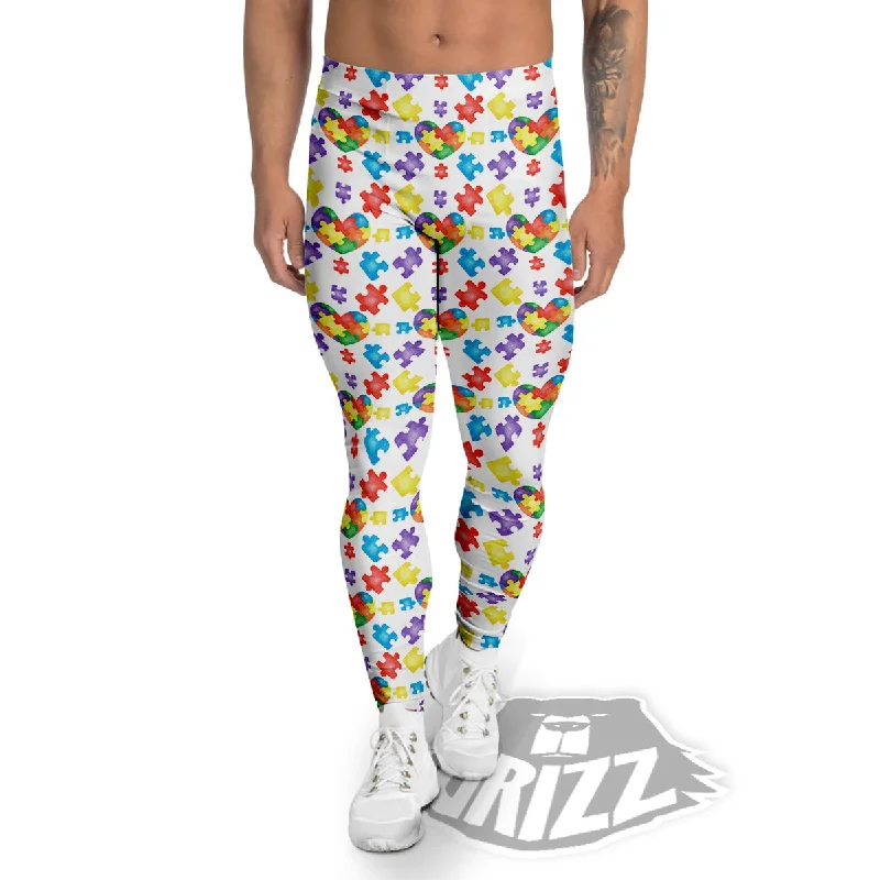 Autism Awareness Print Pattern Men's Leggings