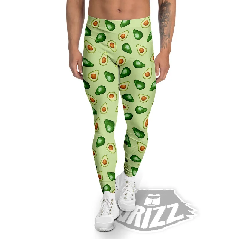 Avocado Half Cut Print Men's Leggings