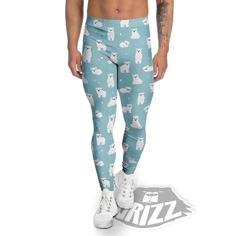 Deep Discounts Baby Bear Cartoon Cute Print Pattern Men's Leggings