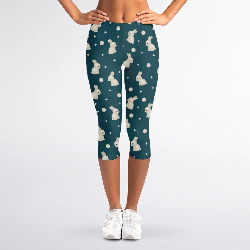 Best Bargains Baby Rabbit Pattern Print Women's Capri Leggings