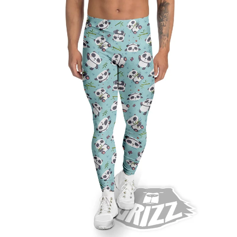 Deal Mania Bamboo And Cute Panda Print Pattern Men's Leggings