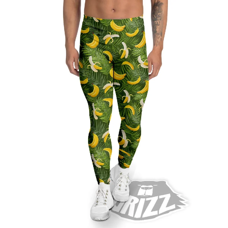 Banana Aloha Print Pattern Men's Leggings