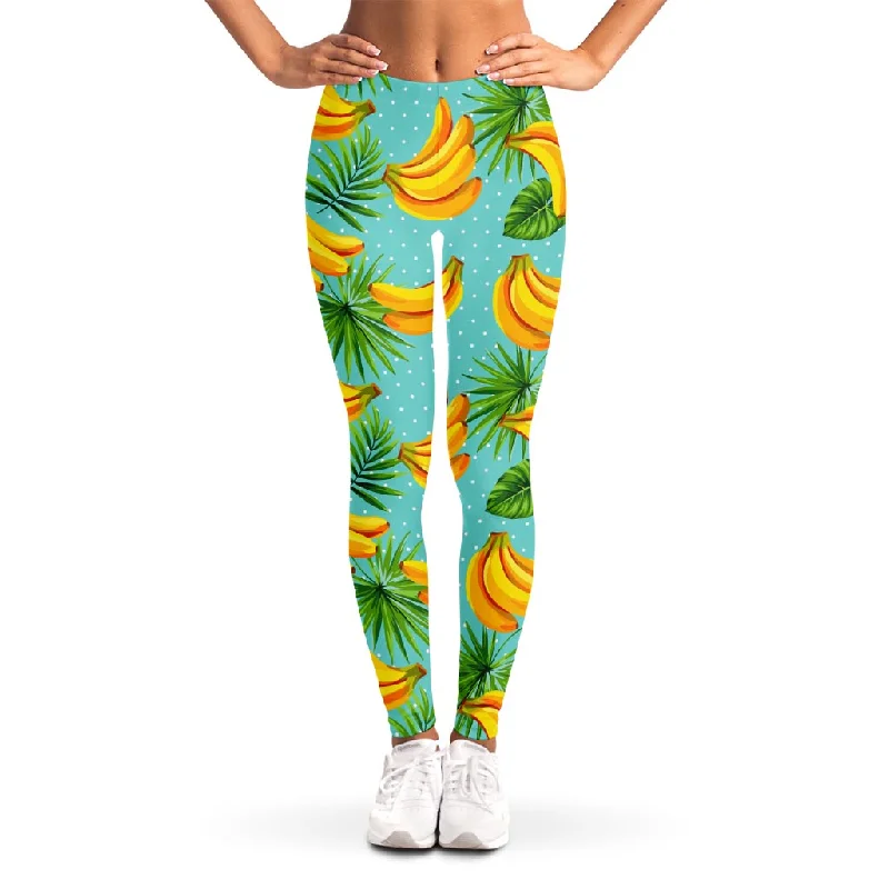Epic Deals Banana Palm Leaf Pattern Print Women's Leggings