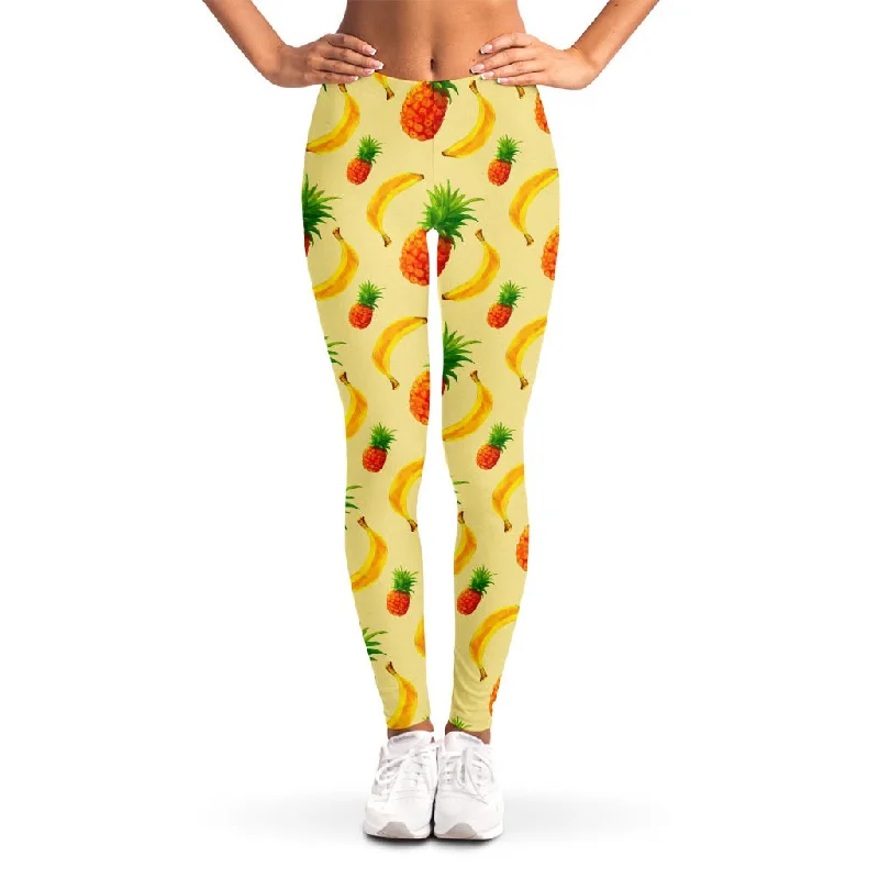 Don't Wait Banana Pineapple Pattern Print Women's Leggings