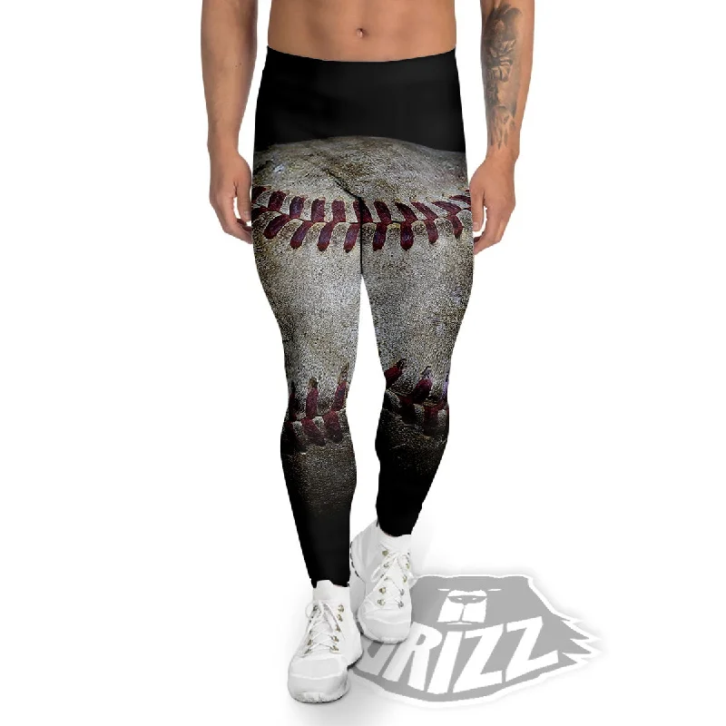 Mega Deal Baseballs Grunge Print Men's Leggings