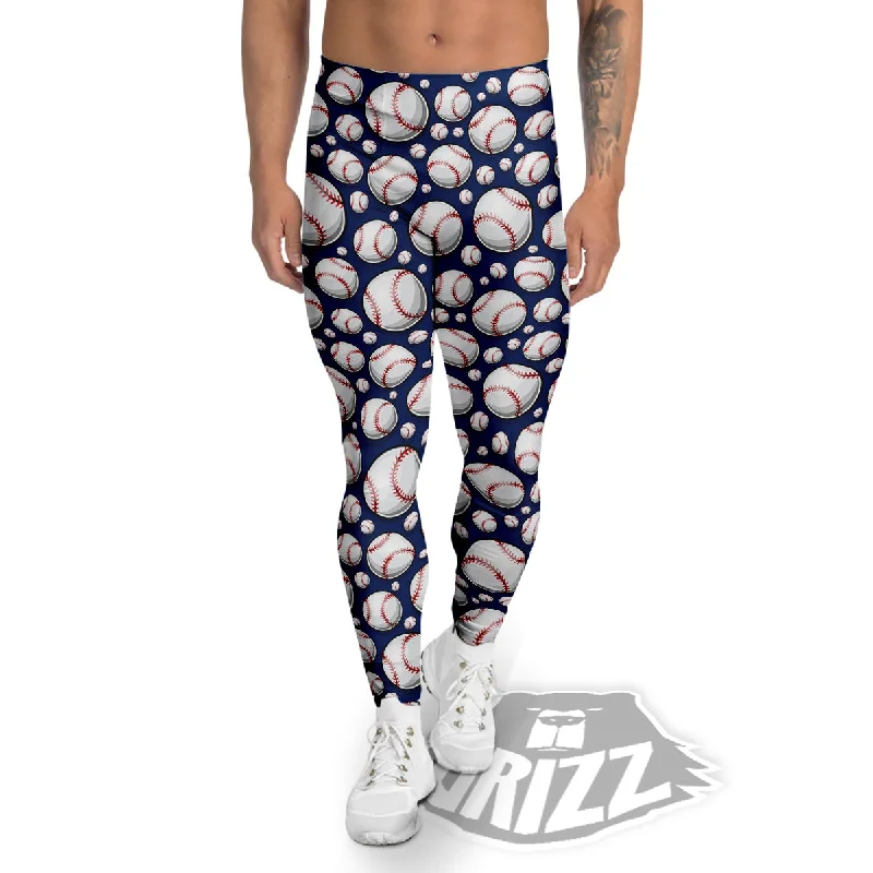 Baseballs Print Pattern Men's Leggings