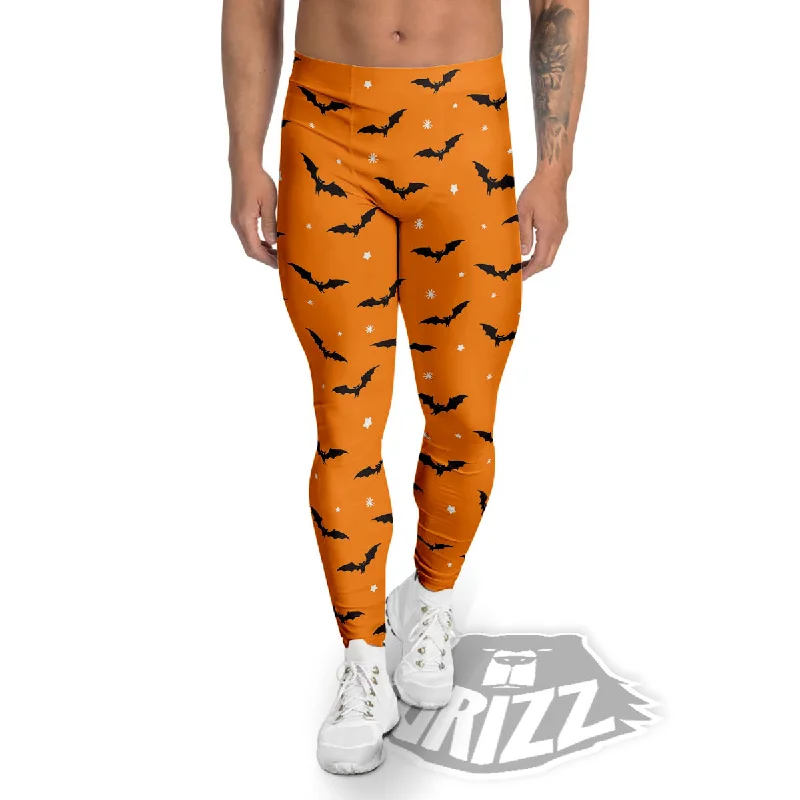 Overstock Sale Bat Halloween Print Pattern Men's Leggings