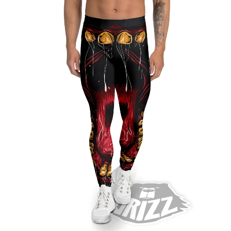 Beast Mouth Open Print Men's Leggings