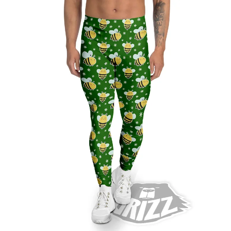 Special Buy Bee Cute Honey Print Pattern Men's Leggings