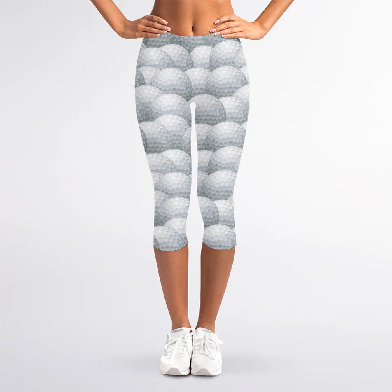 Value Deals Big Golf Ball Pattern Print Women's Capri Leggings