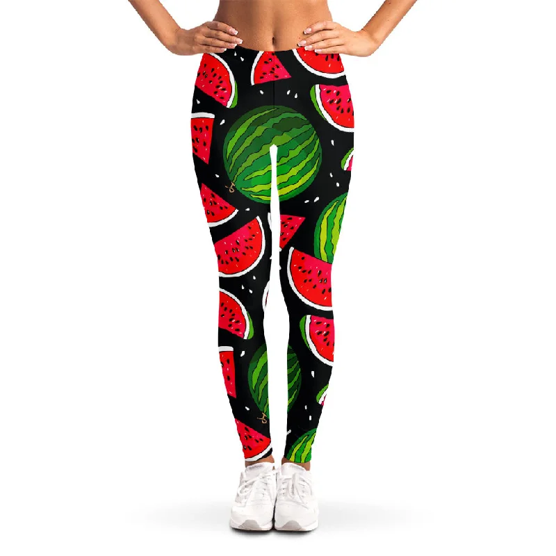 Price Rollback Black Watermelon Pieces Pattern Print Women's Leggings