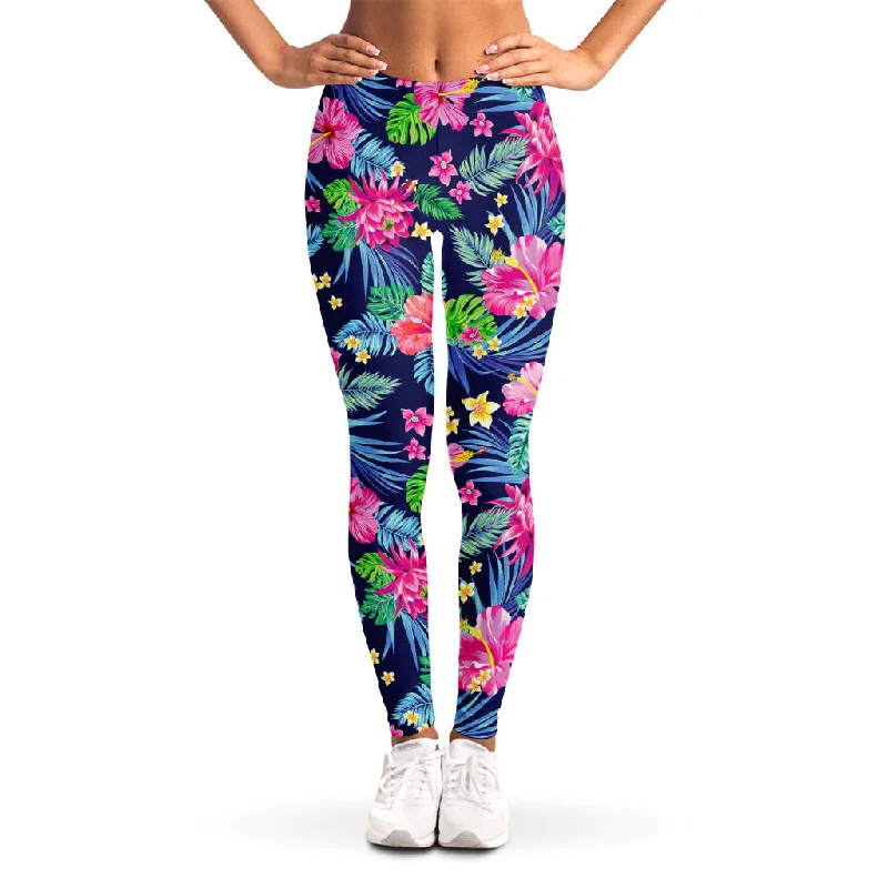 Discount Days Blossom Tropical Flower Pattern Print Women's Leggings
