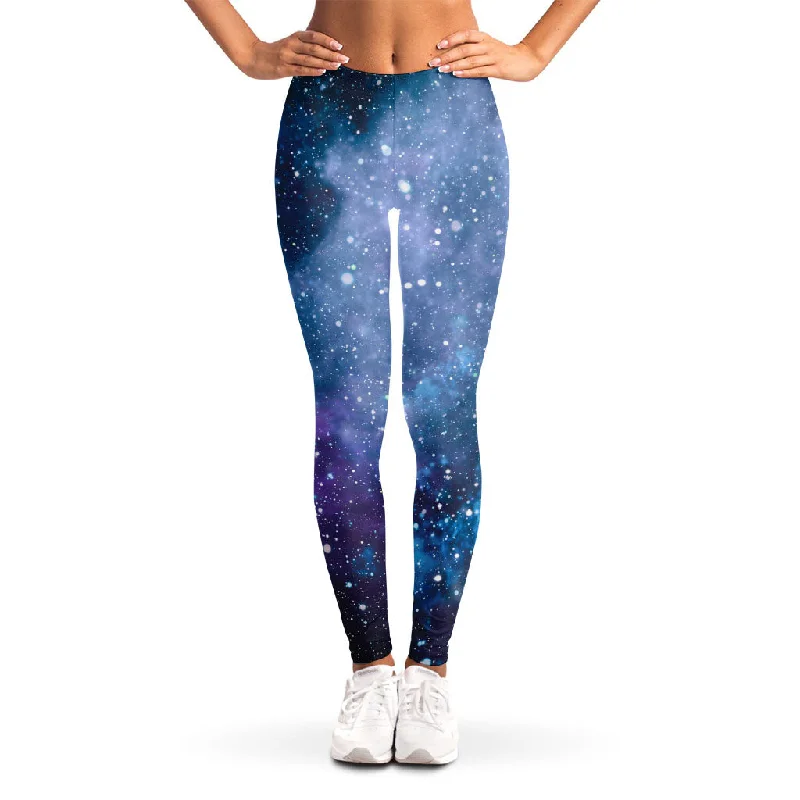 Warehouse Sale Blue Cloud Starfield Galaxy Space Print Women's Leggings