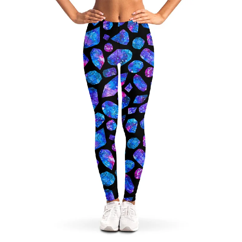 Price Blitz Blue Crystal Cosmic Galaxy Space Print Women's Leggings