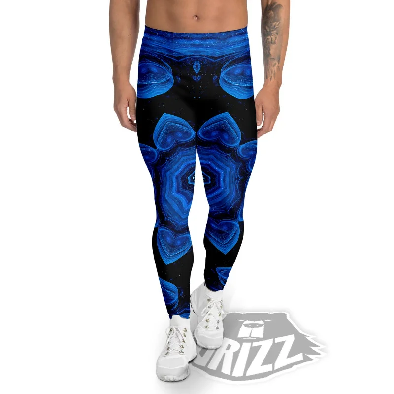 Price Rollback Blue Dark Kaleidoscope Print Men's Leggings