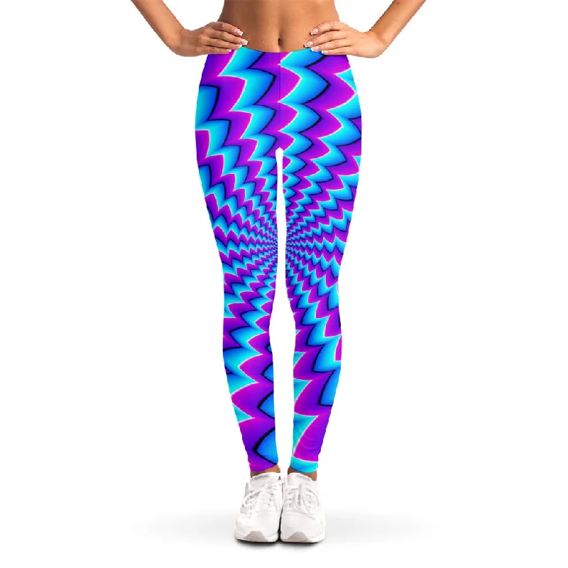 Exclusive Preview Blue Dizzy Moving Optical Illusion Women's Leggings