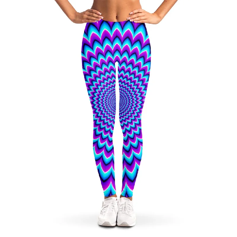 Instant Savings Blue Expansion Moving Optical Illusion Women's Leggings
