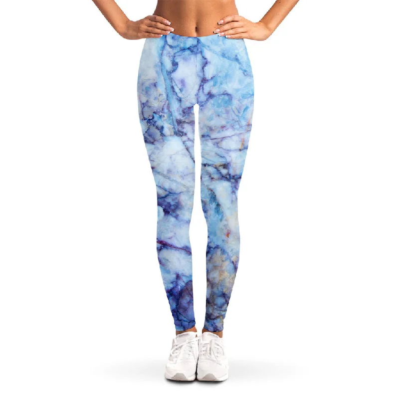 Limited Quantity Blue Marble Print Women's Leggings