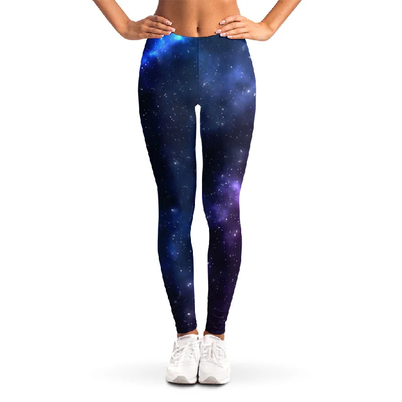 Members Only Blue Purple Cosmic Galaxy Space Print Women's Leggings