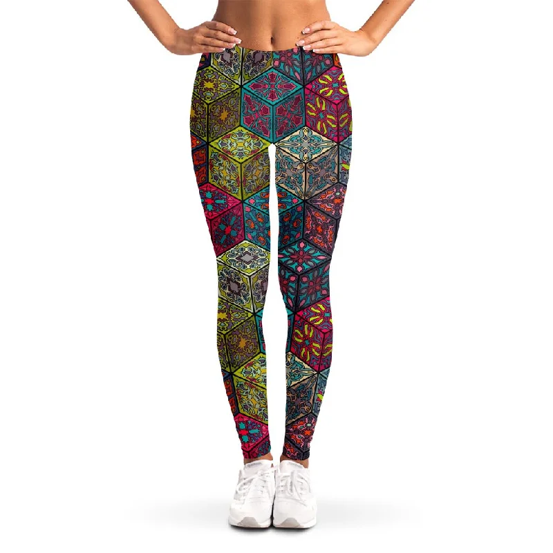 Daily Deals Bohemian Indian Box Pattern Print Women's Leggings